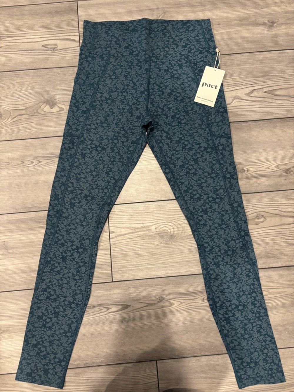 Pact Blue-Mottled Leggings with Tag